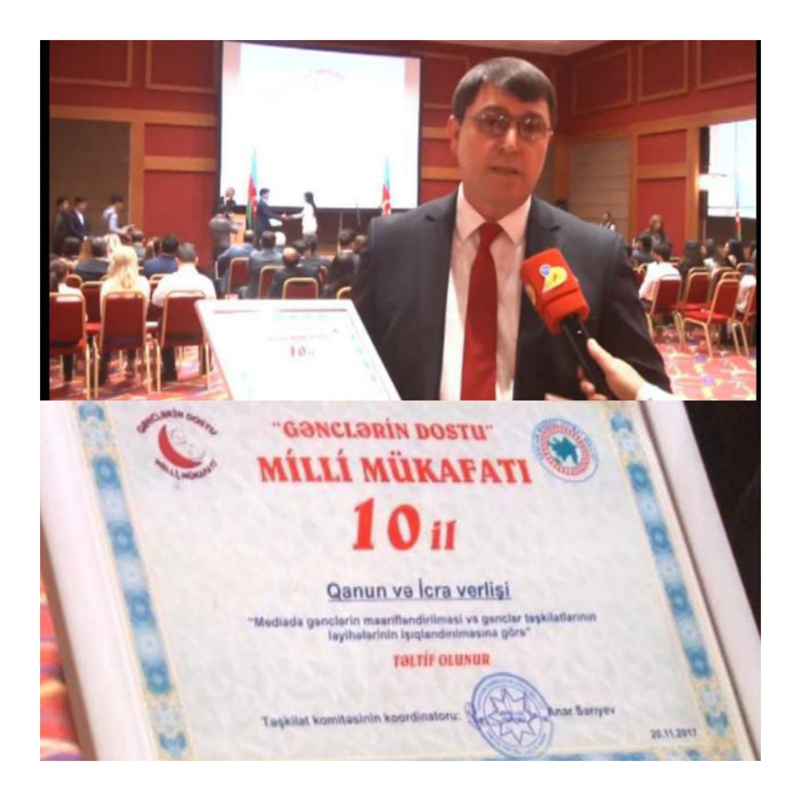 "Qanun və İcra" verlişi “Gəncələrin Dostu” Milli mükafatına layiq görülüb.