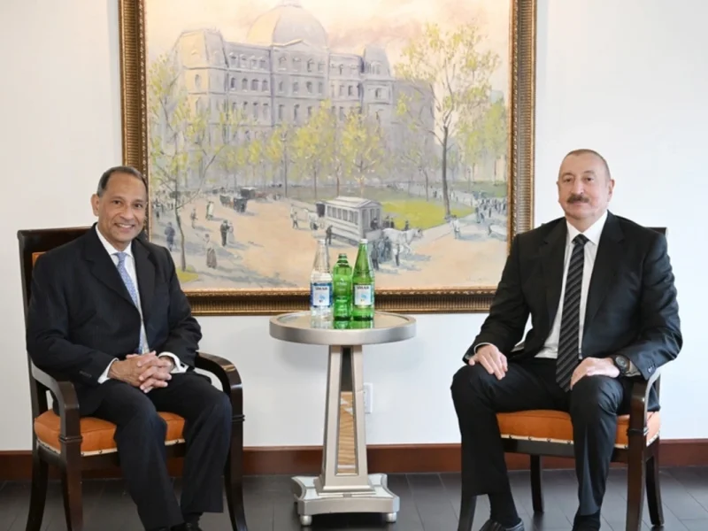 Prezident İlham Əliyev Nyu-Yorkda ABŞ Ticarət Palatasının baş vitse-prezidenti ilə görüşüb