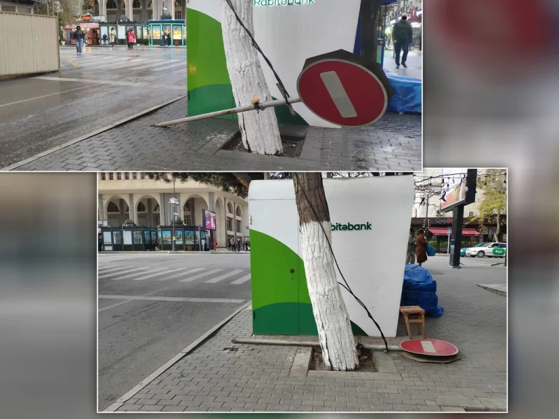 Bakıda yol nişanı aşıb