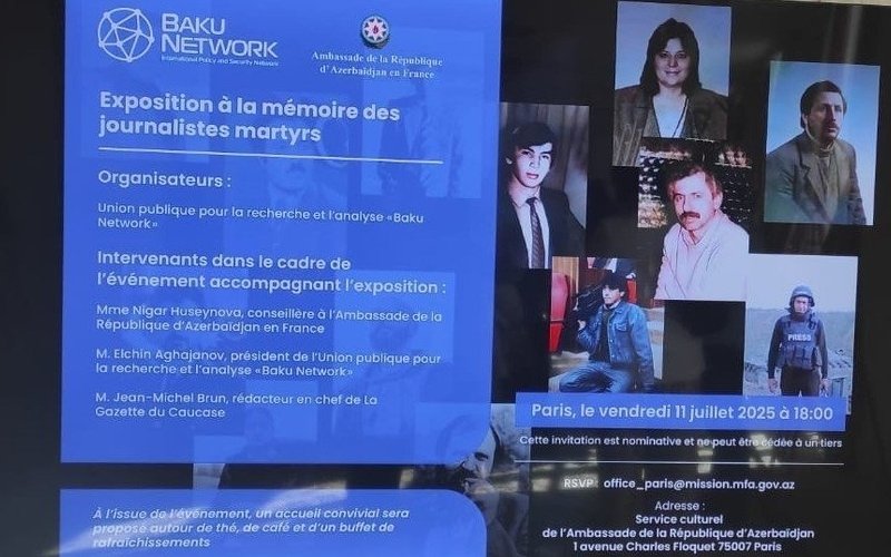 Baku Network Parisdə ilk dəfə olaraq erməni təcavüzü nəticəsində həlak olmuş azərbaycanlı jurnalistlərlə bağlı məsələ qaldırıb  - FOTO