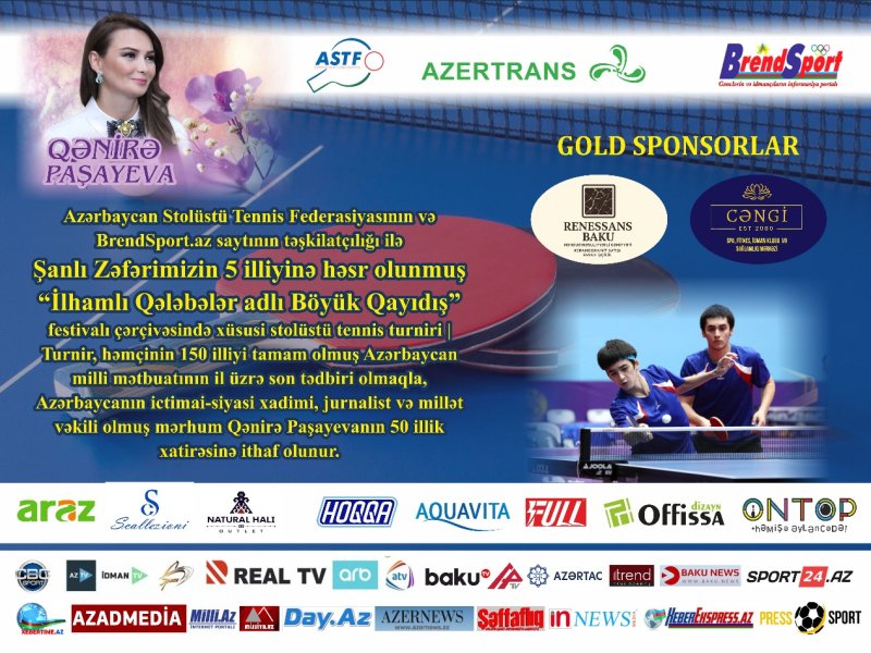 “İlhamlı Qələbələr adlı Böyük Qayıdış” festivalı çərçivəsində xüsusi stolüstü tennis turniri keçiriləcək