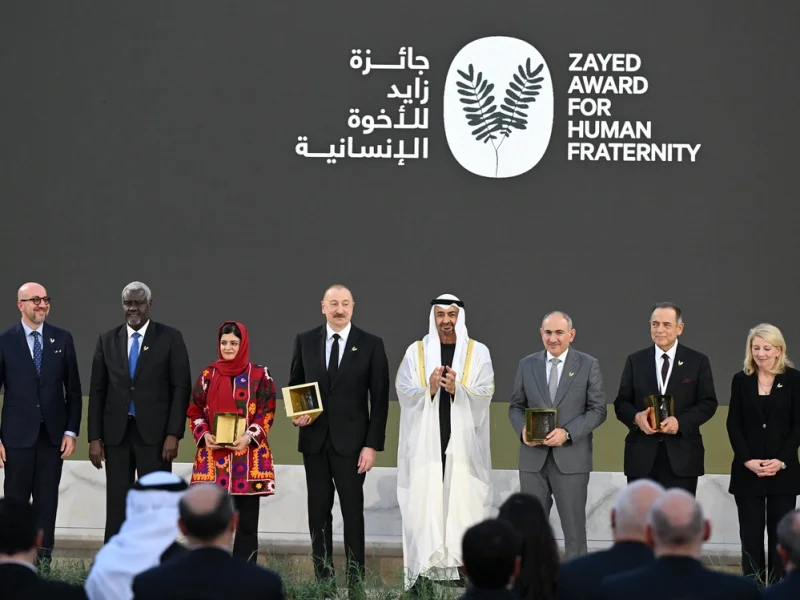 Əbu-Dabidə Prezident İlham Əliyevə "Zayed İnsan Qardaşlığı Mükafatı"ı təqdim olunub